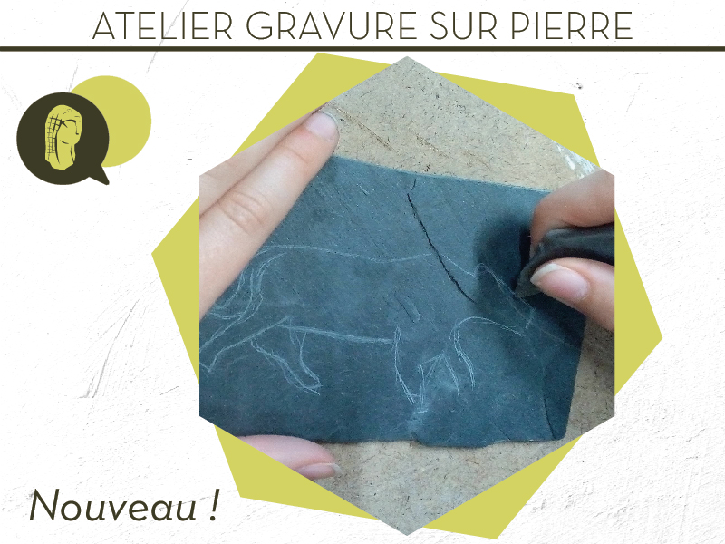 Atelier gravure sur p ... - Crédit: PréhistoSite | CC BY-NC-ND 4.0