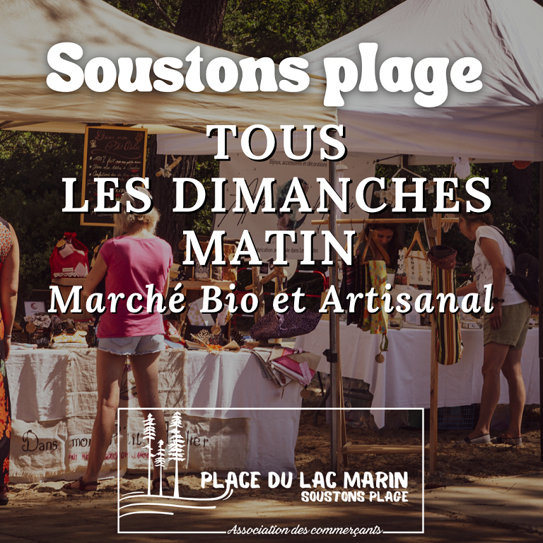 Marché bio et artisanal - Crédit: Association des commerçants de Soustons-plage. | CC BY-NC-ND 4.0