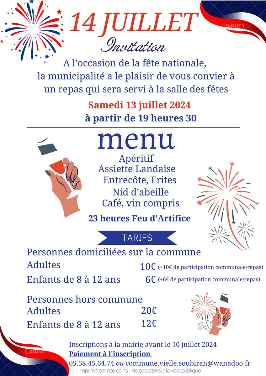 Repas de la Fête Nati ... - Crédit: ©Mairie Vielle Soubiran | CC BY-NC-ND 4.0