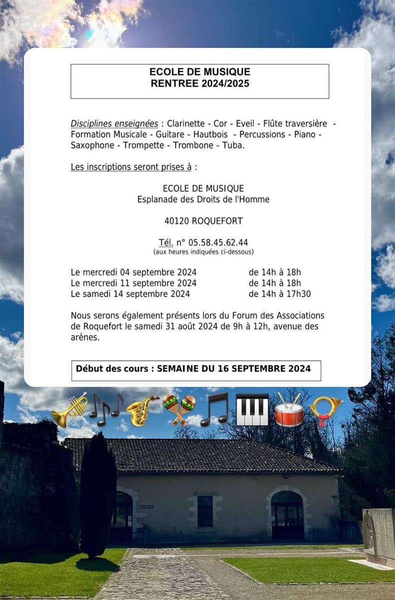 Inscription école de Musique