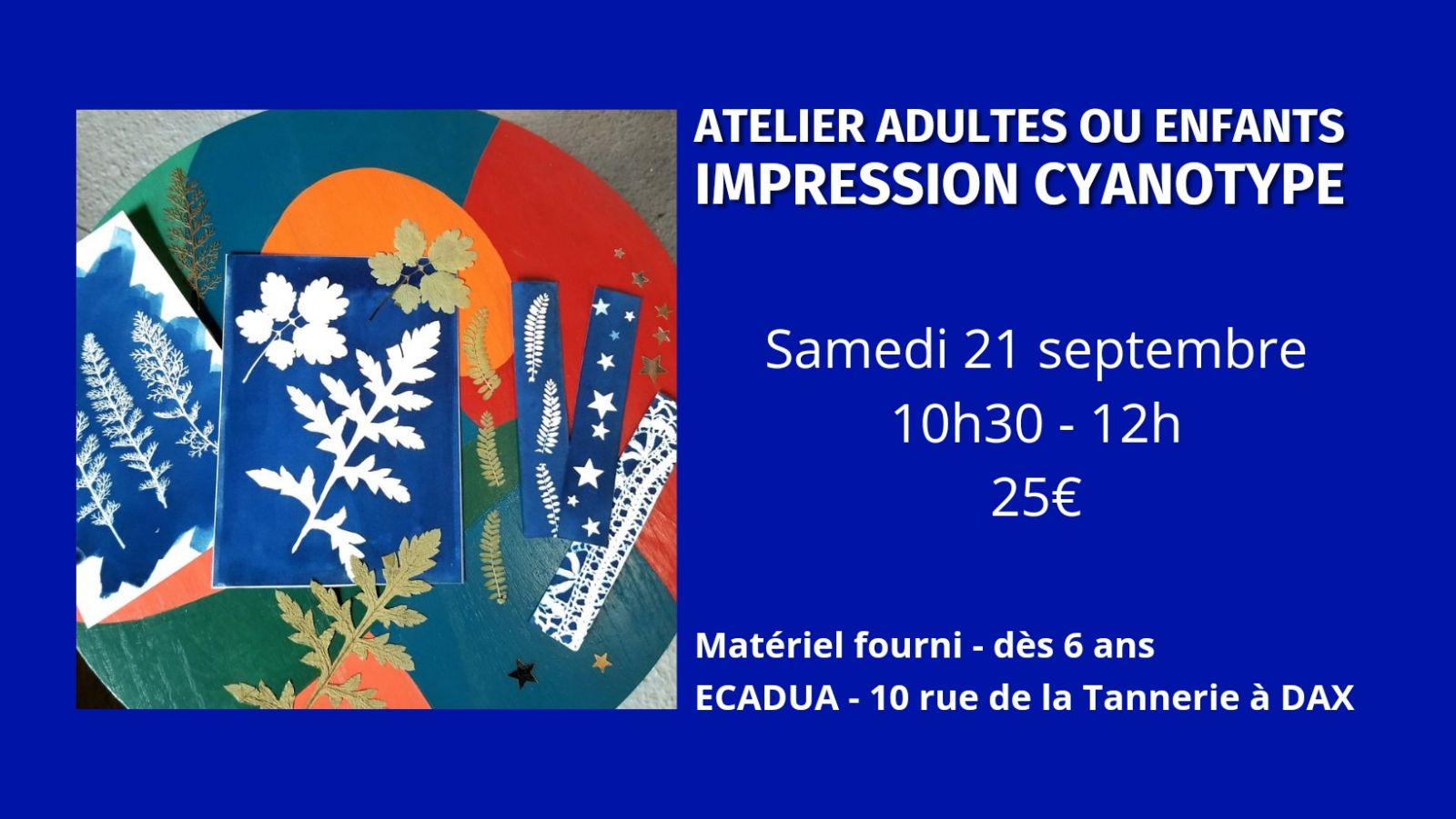 Atelier créatif Cyanotype (impression solaire) ...