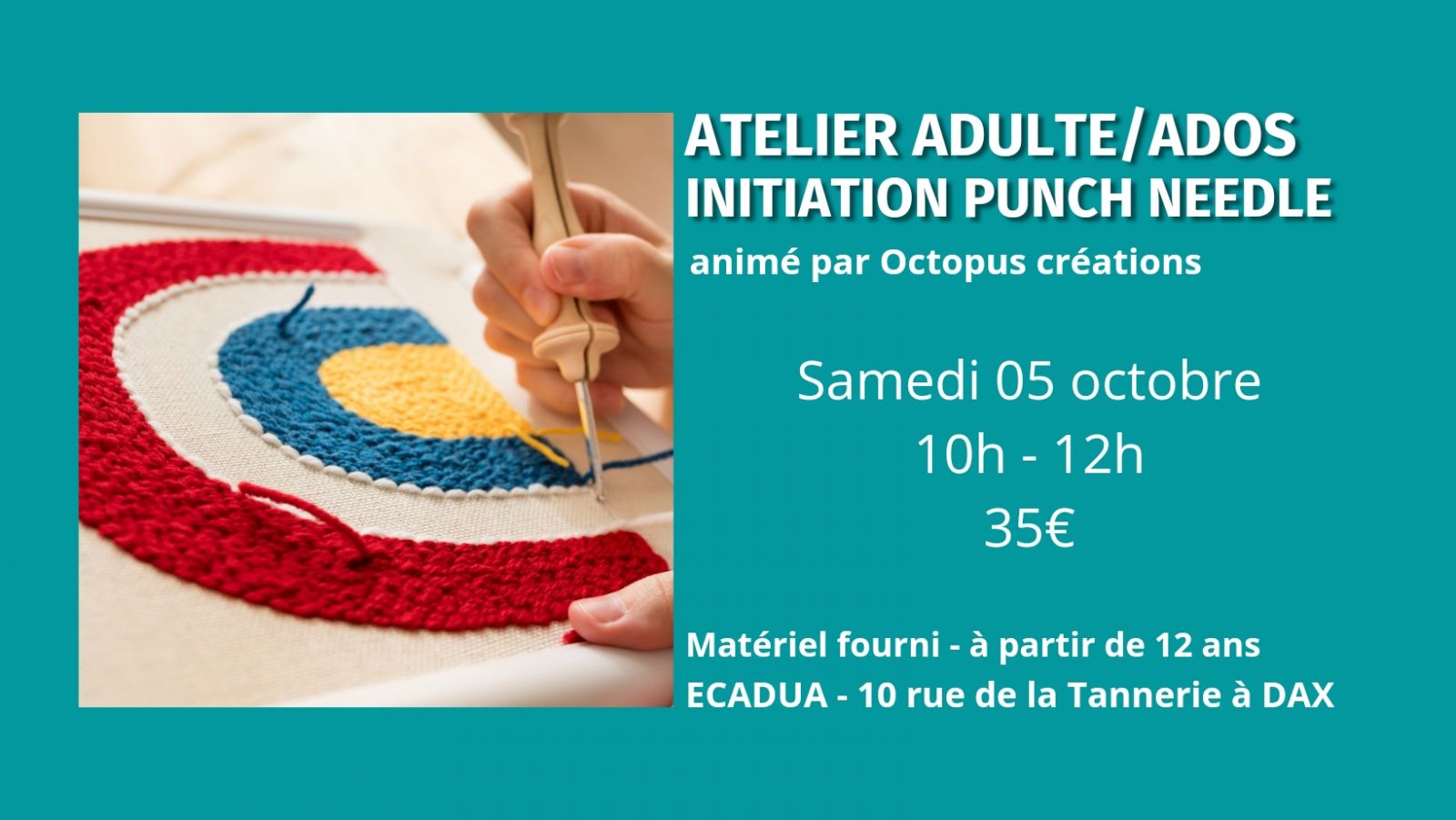 Atelier créatif Punch needle / Adultes ou ados