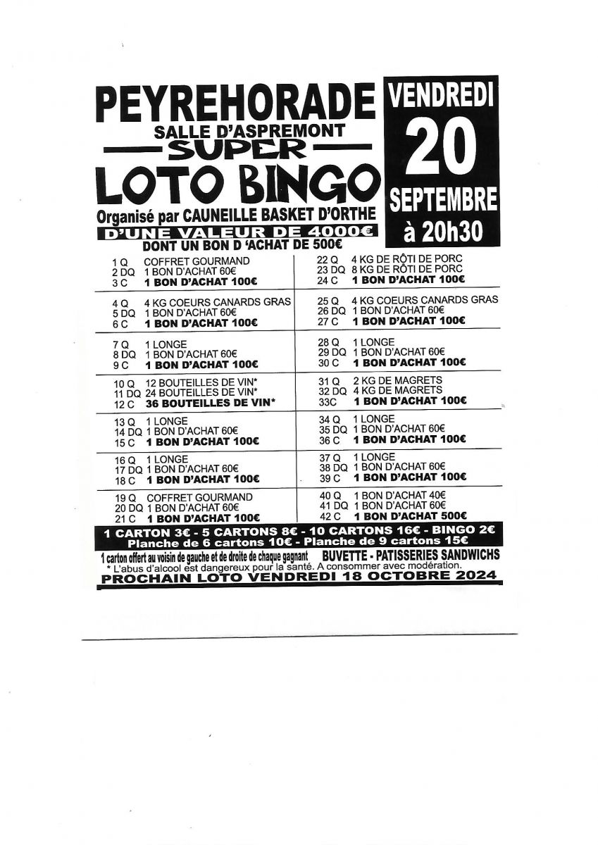 LOTO BINGO 20 h 30