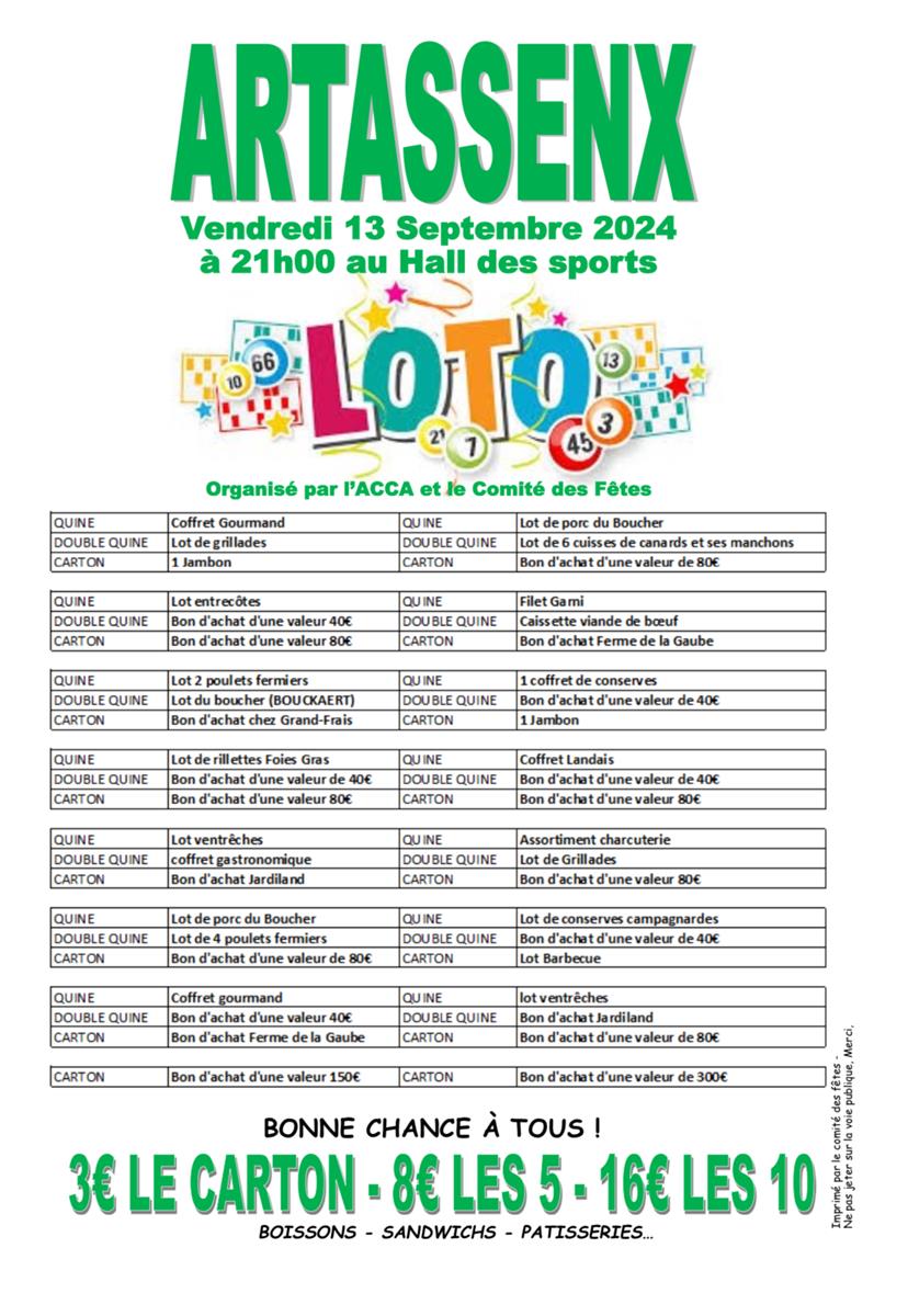 Loto Bingo - Artassenx