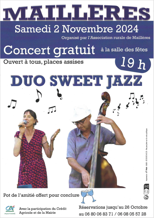 concert du Duo sweet jazz Sylvain Colin et Ann ...