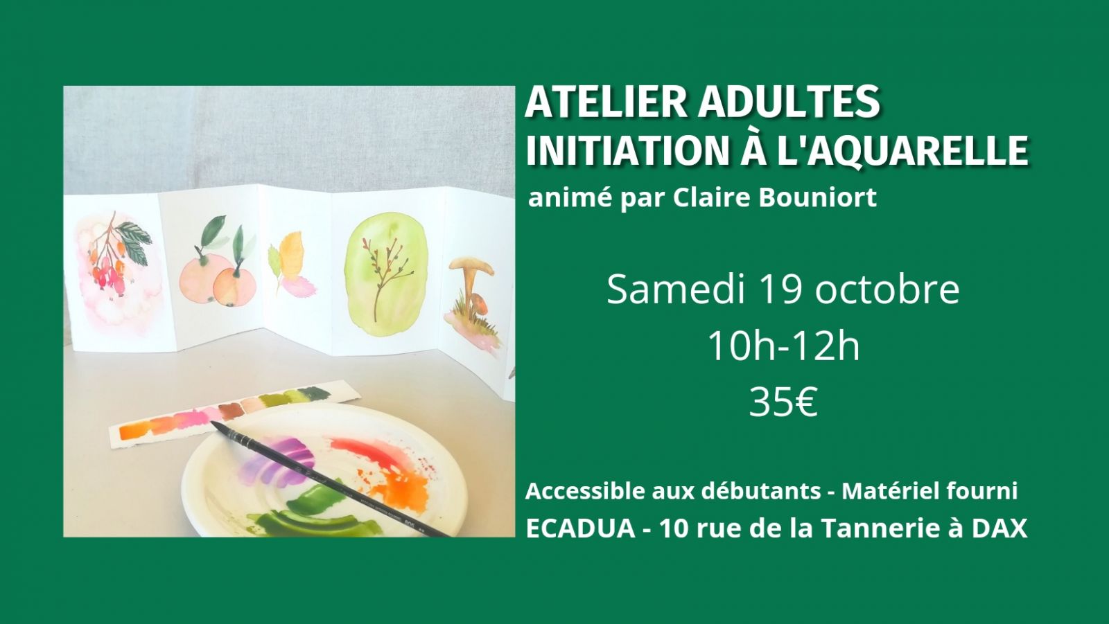 Atelier Aquarelle moderne (végétaux d'automne) ...