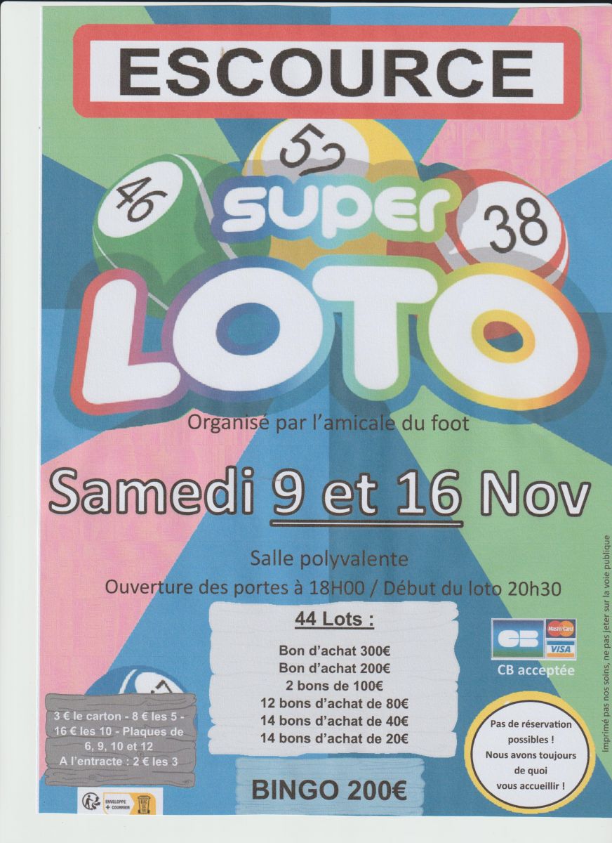 Super loto de l amicale foot d escource