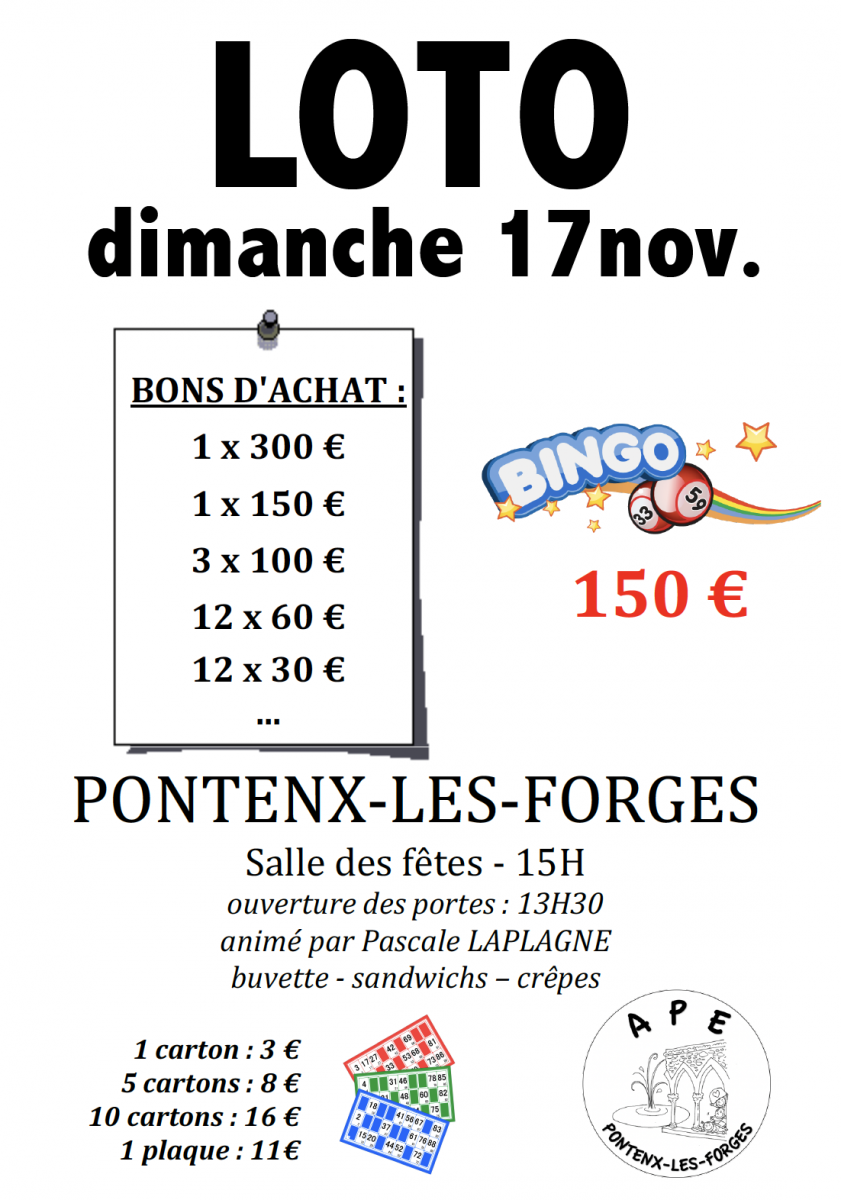 LOTO BINGO - Que des bons d'achats - Animé par ...