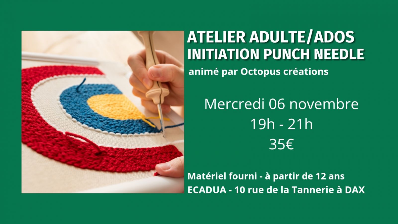 Atelier créatif Punch needle / Adultes et ados