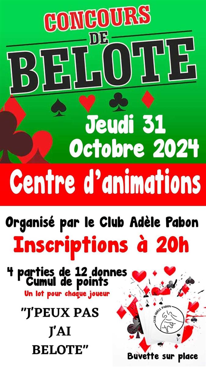 Concours de belote du Club Adèle Pabon