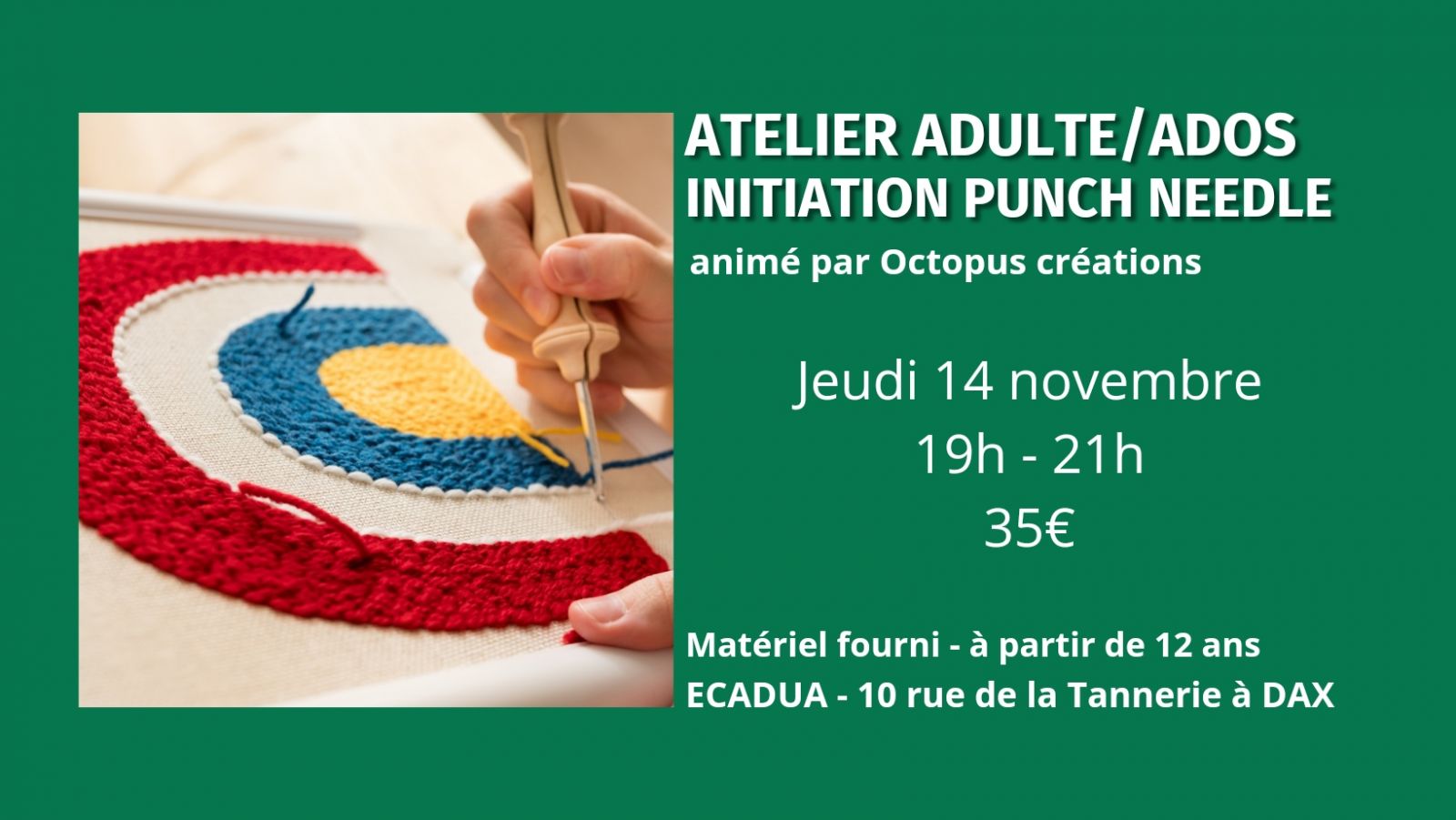 Atelier créatif Punch needle / Adultes ou ados