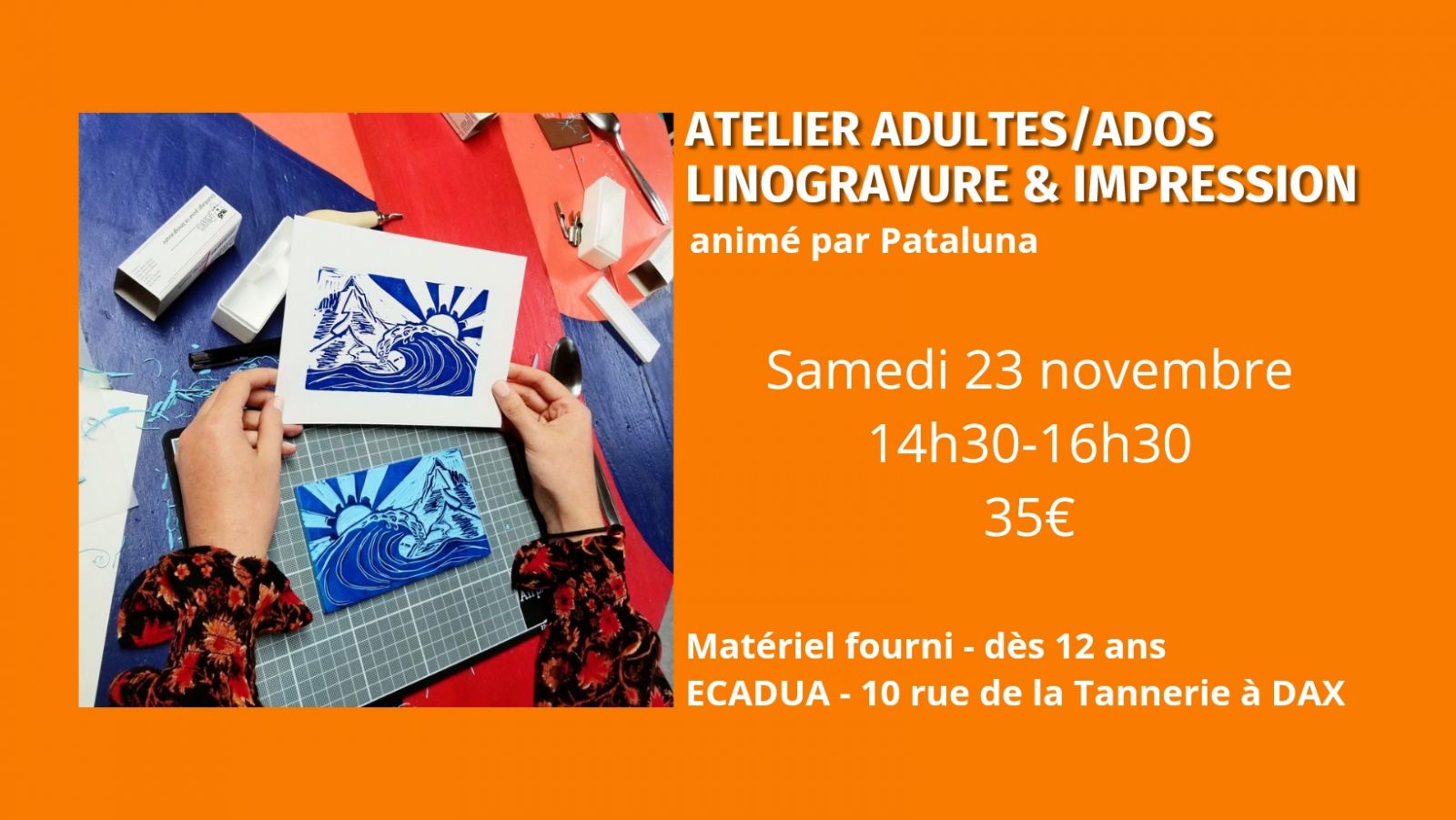 Atelier créatif Linogravure et impression / Ad ...