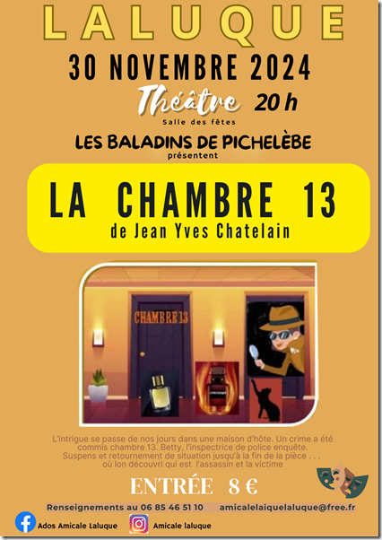 Théâtre : La Chambre 13