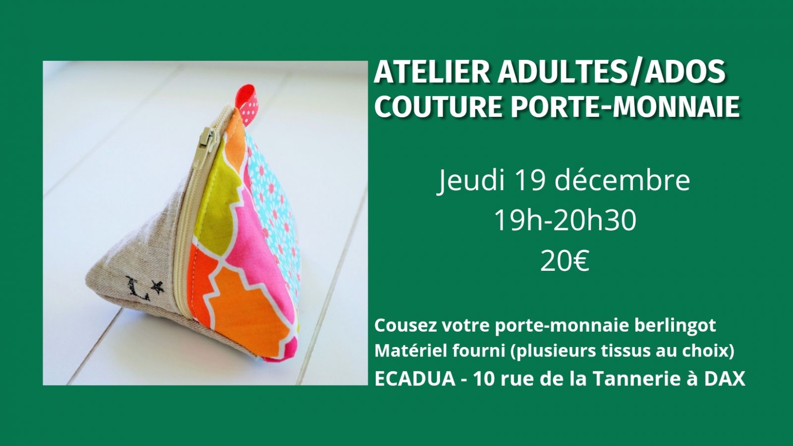 Atelier Couture d'un porte-monnaie berlingot