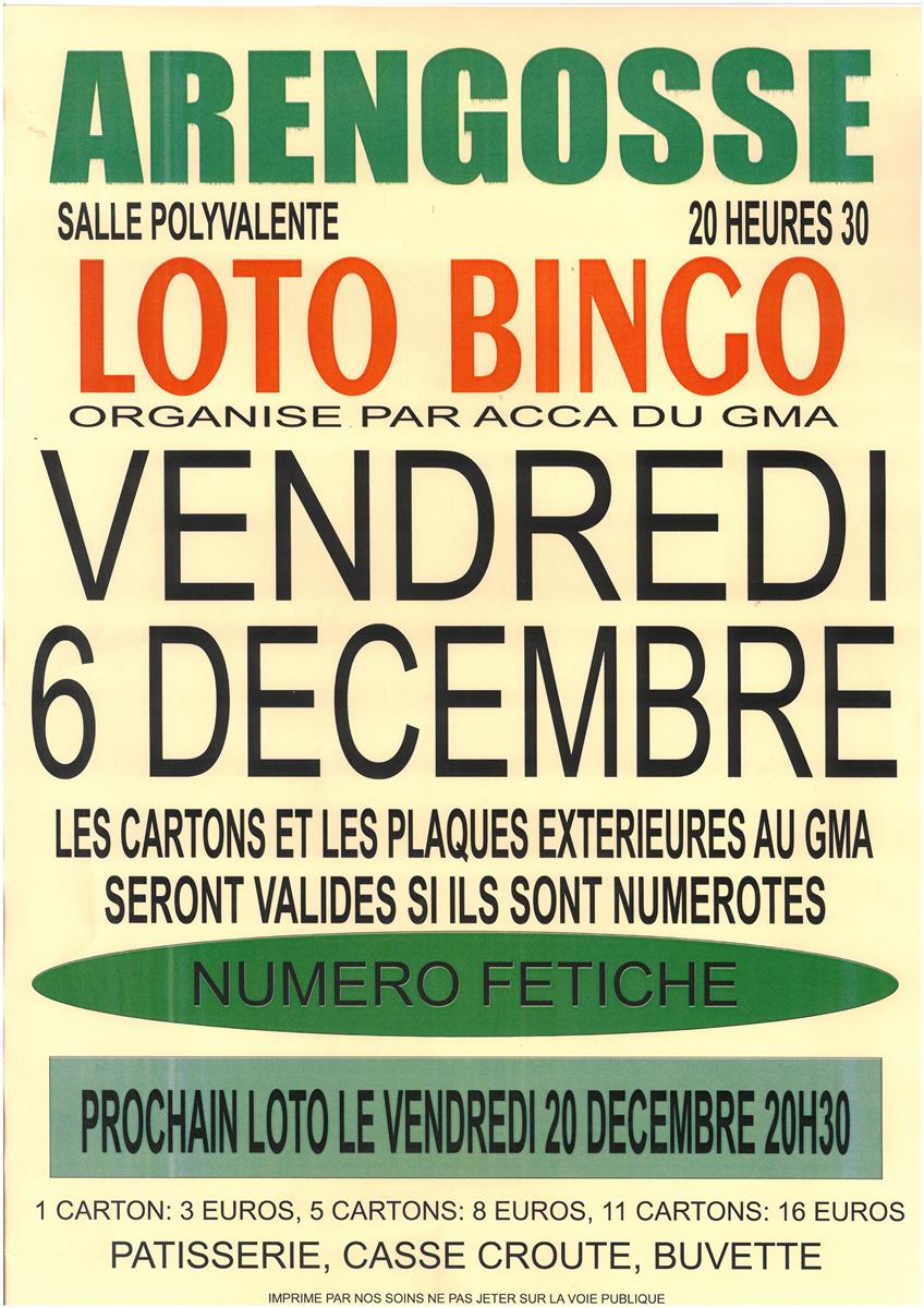 Loto bingo ACCA DU GMA