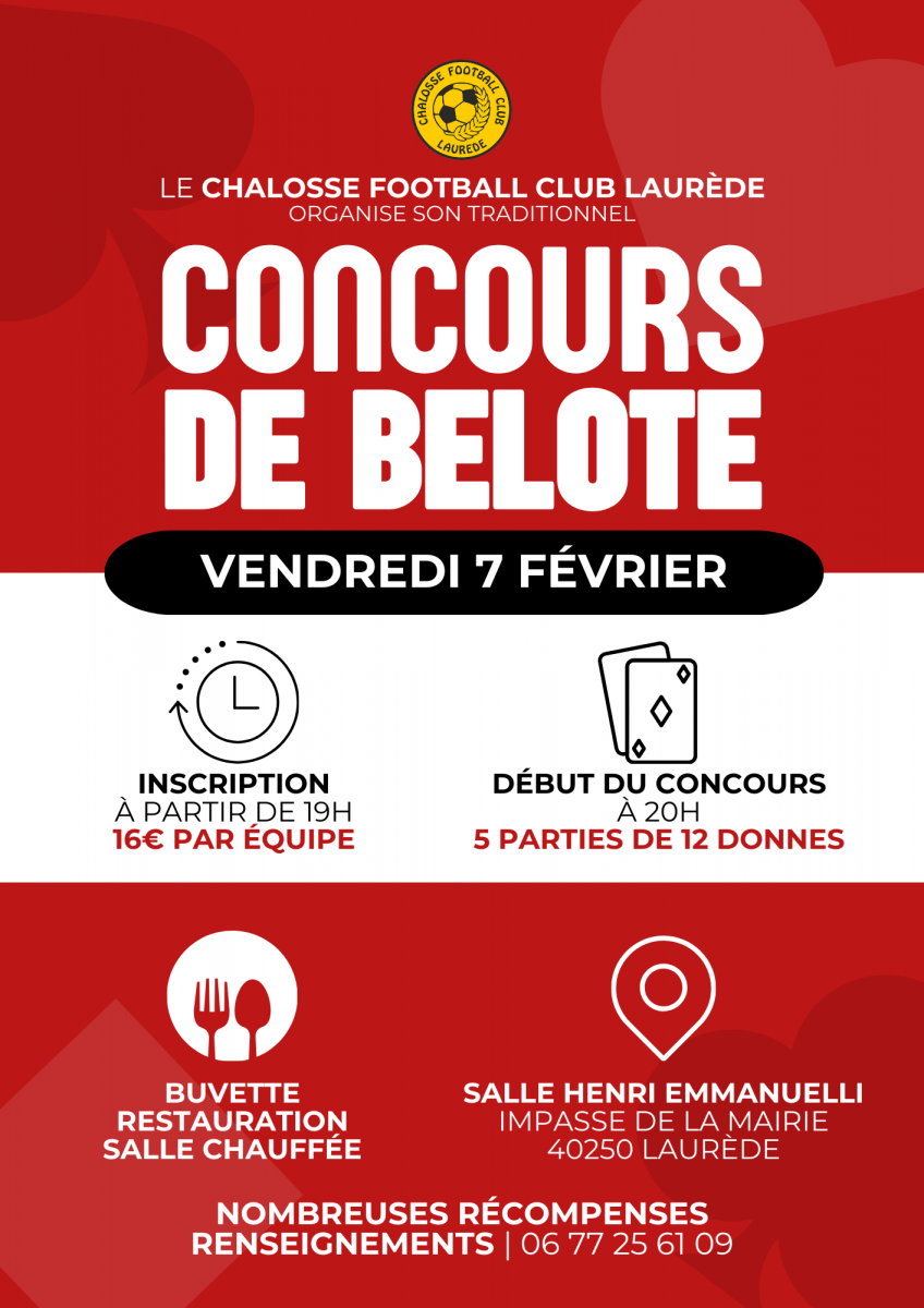 Concours de Belote du Chalosse FC Laurède